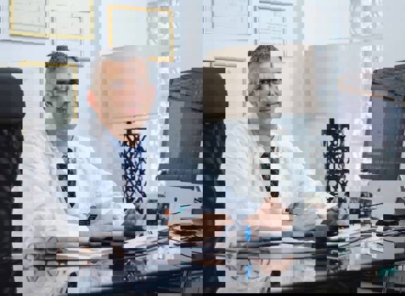 Dr Ioannis Liapakis at his office at Opsis Clinical