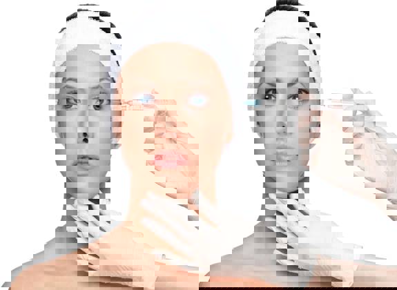 Portrait of a woman ready for botulinum-toxin injection 