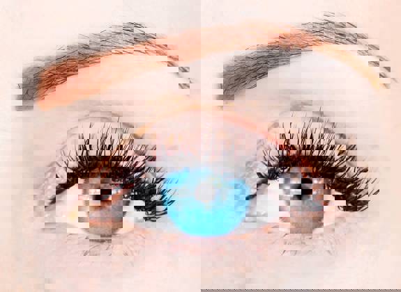 Close up to eye area showing micropigmentation results